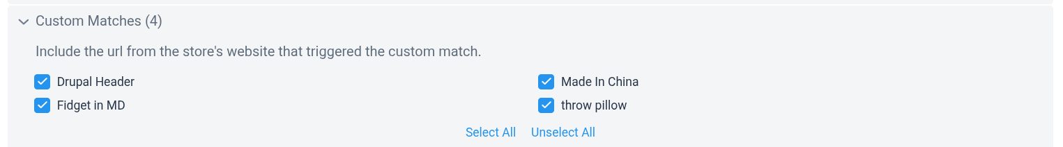 Custom Match Export