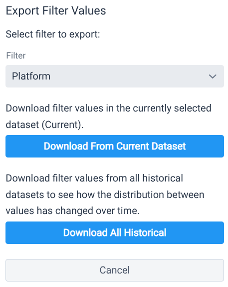 Filter download behavior